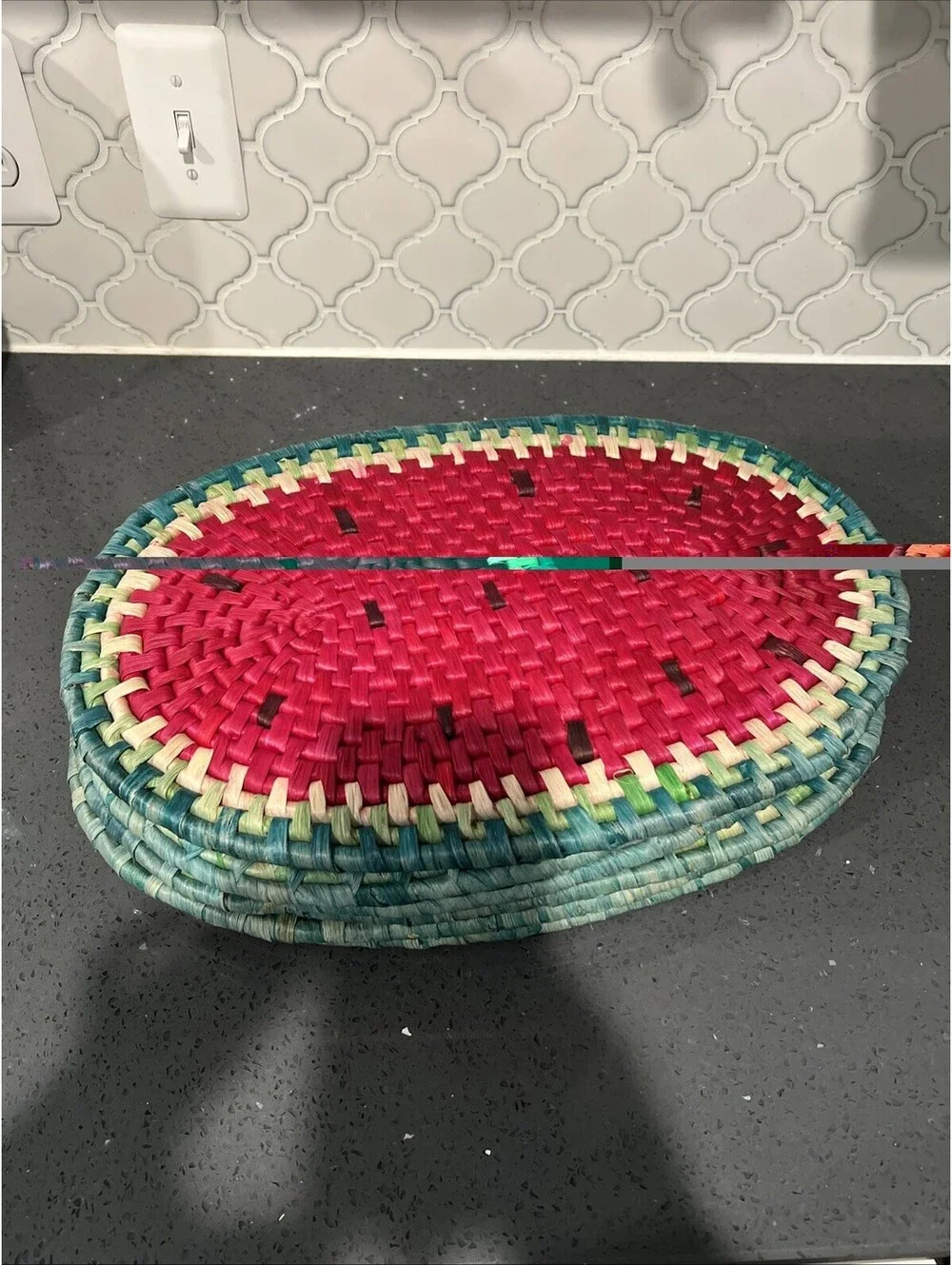 Vintage Woven Wicker Watermelon 6 Placemats Summer